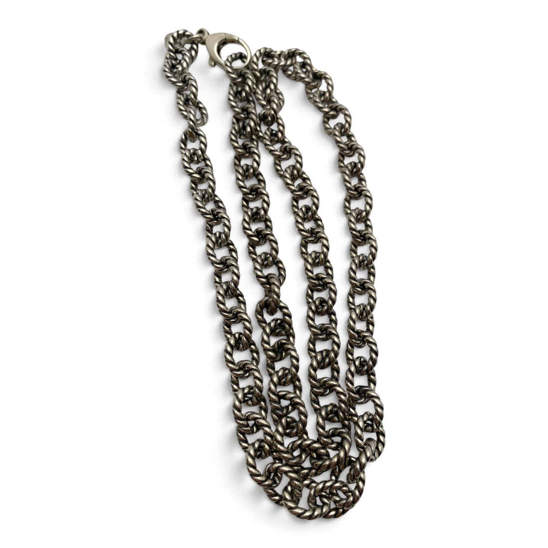 Sterling Silver Textured Necklace - 7