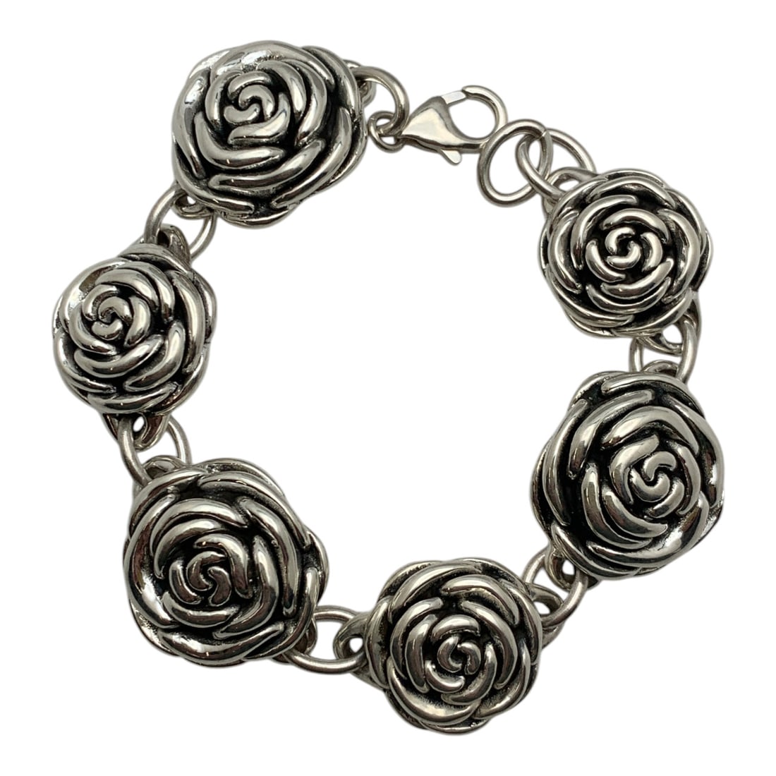 Sterling Silver Rose Bracelet - 5