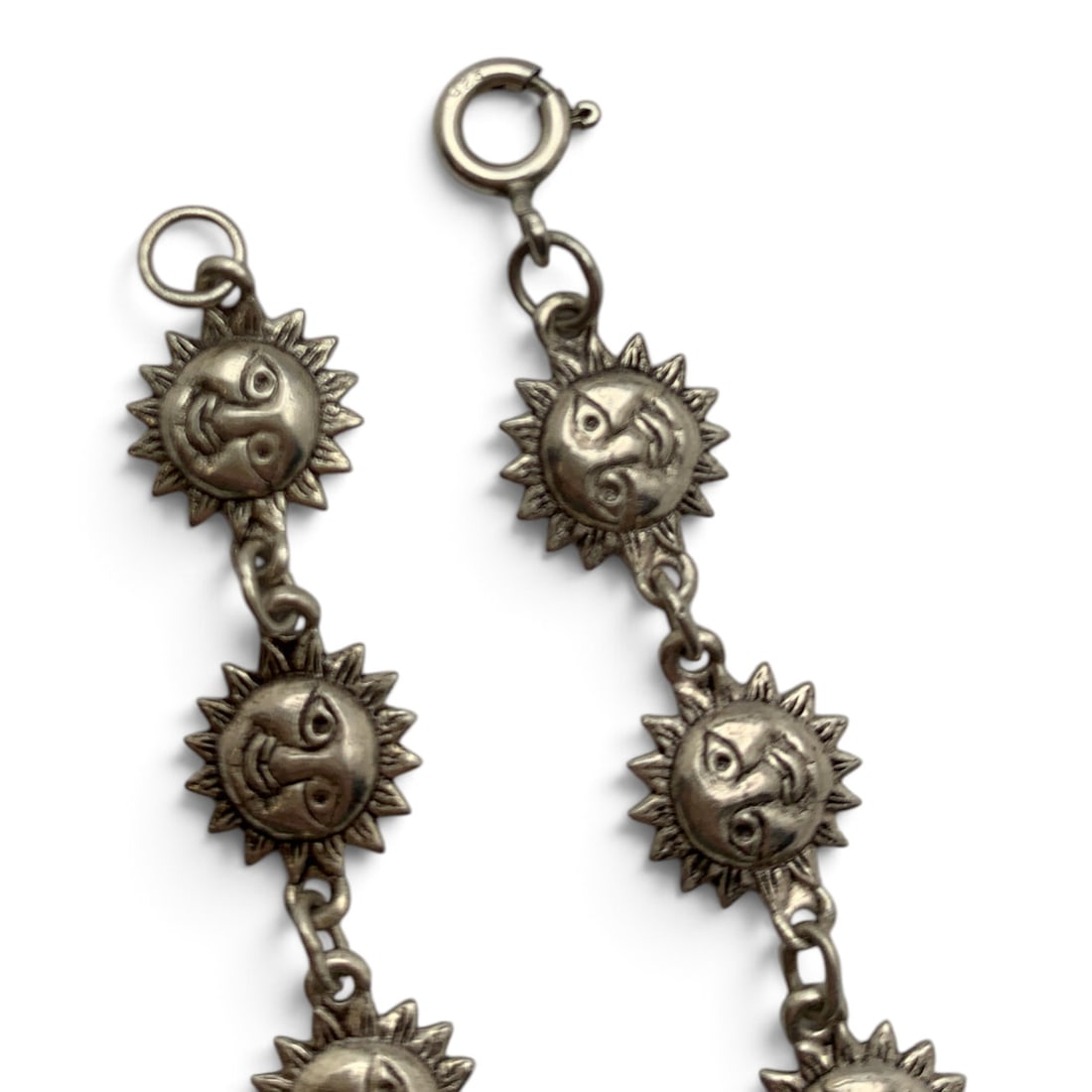 Sterling Silver Sun Face Bracelet - 3