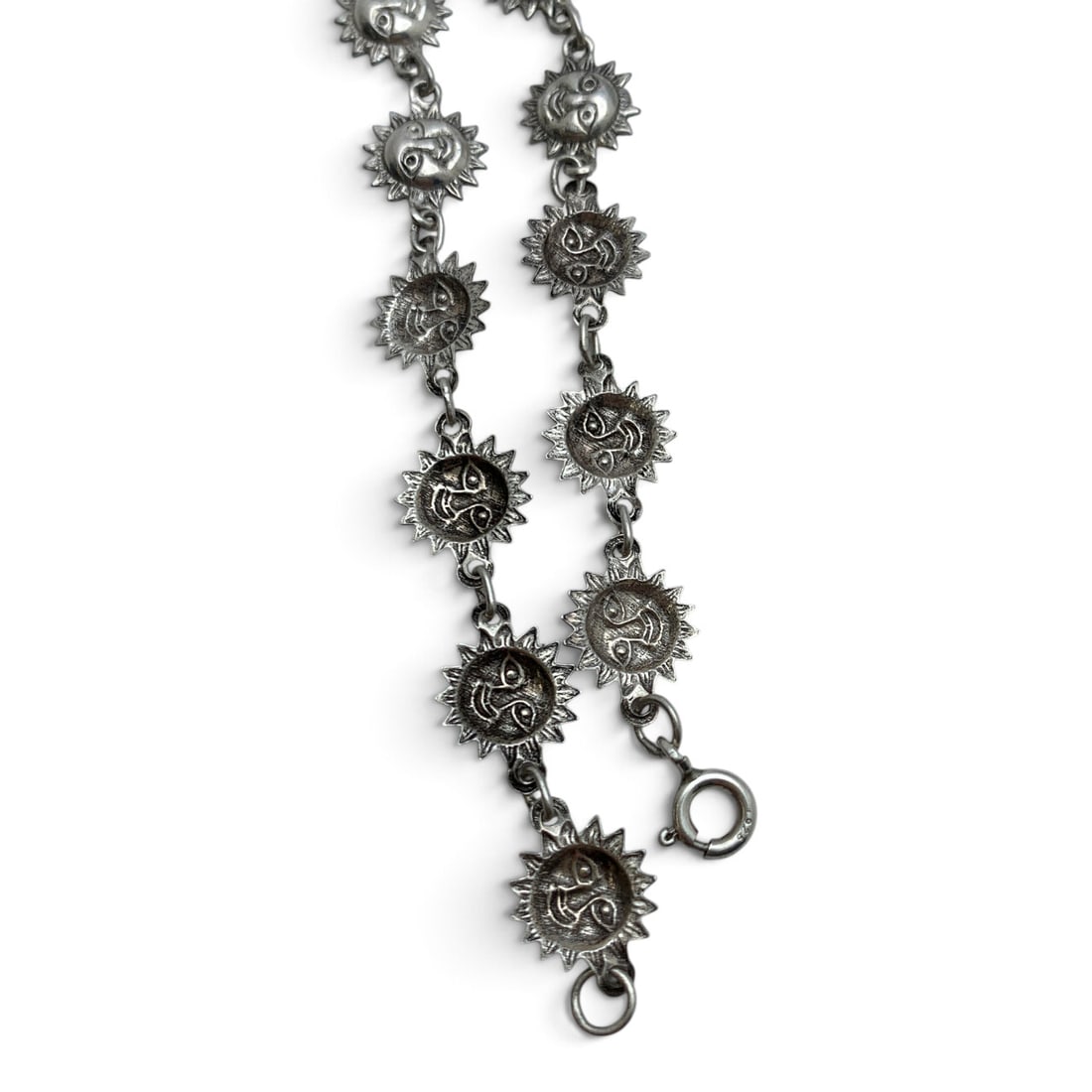 Sterling Silver Sun Face Bracelet - 4