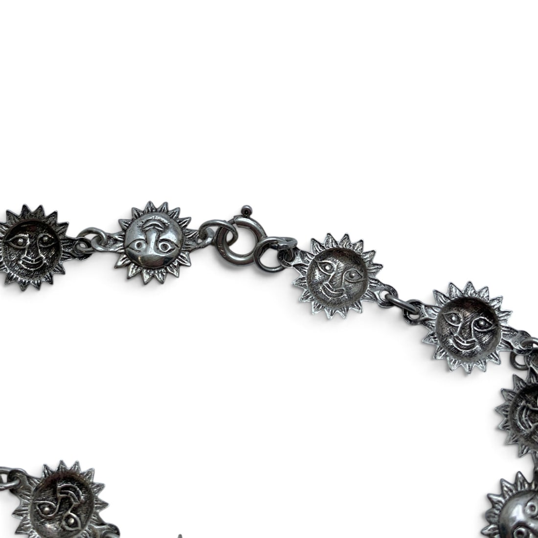Sterling Silver Sun Face Bracelet - 6