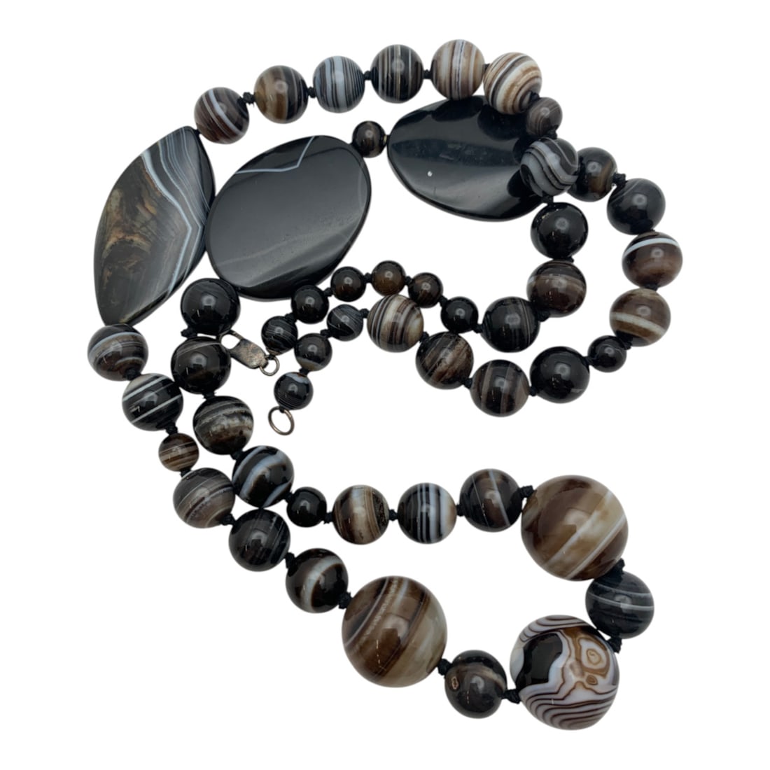 Banded Beaded Agate Necklace - 2