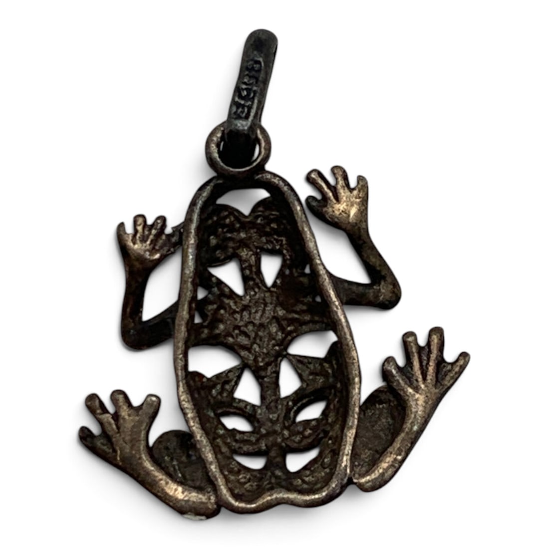 Vintage Silver Frog Pendant - 2