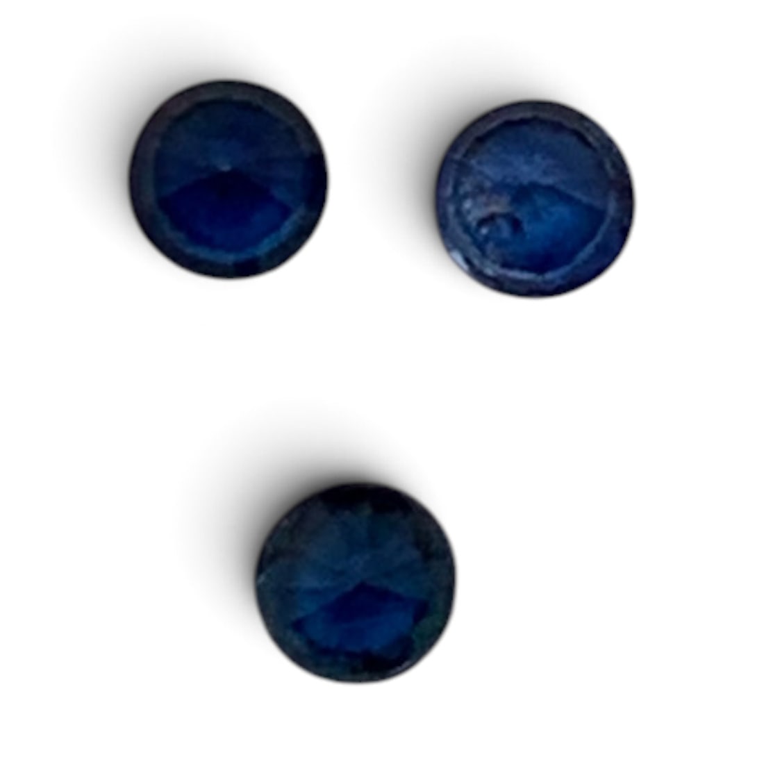 3 Faceted Dark Blue Topaz Gemstones: 3 Dark Blue Round Cut Topaz Gemstones 0.535 Total Carat Weight Gemstones Tested With Presidium Gem Tester Il - Berners Does Not Guarantee Authenticity Of Gemstones