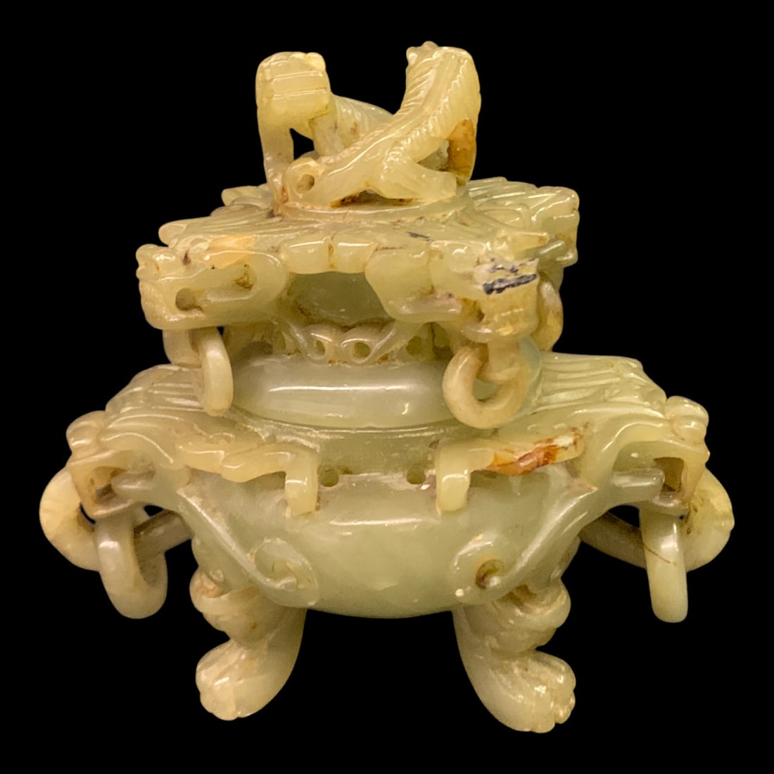 Vintage Chinese Carved Green Jade Incense Burner (1 of 12)
