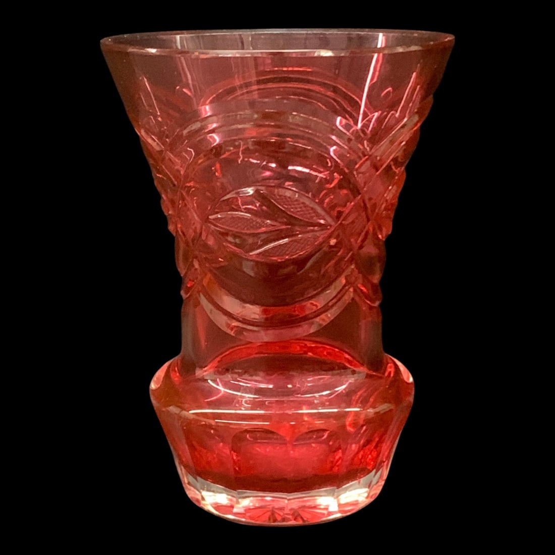 Antique Bohemian Cranberry Glass Vase (1 of 7)