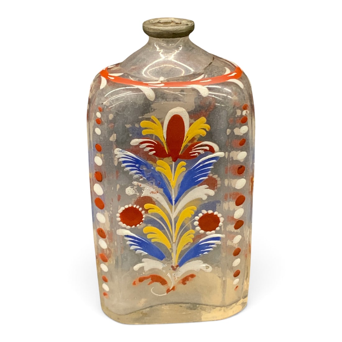 18th Century Stiegel Enameled Glass Flask (1 of 7)