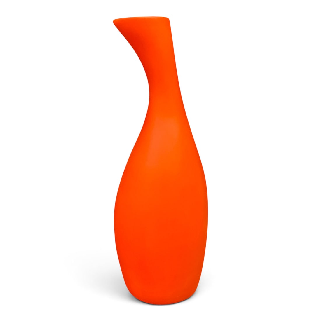 Chinese Orange Ceramic Vase - 4