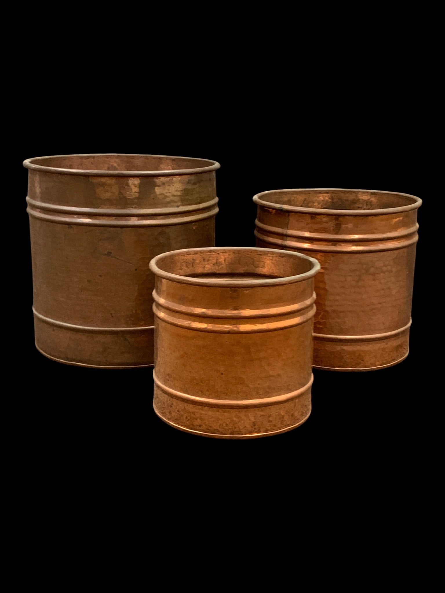 3 Vintage Copper Pots - 2
