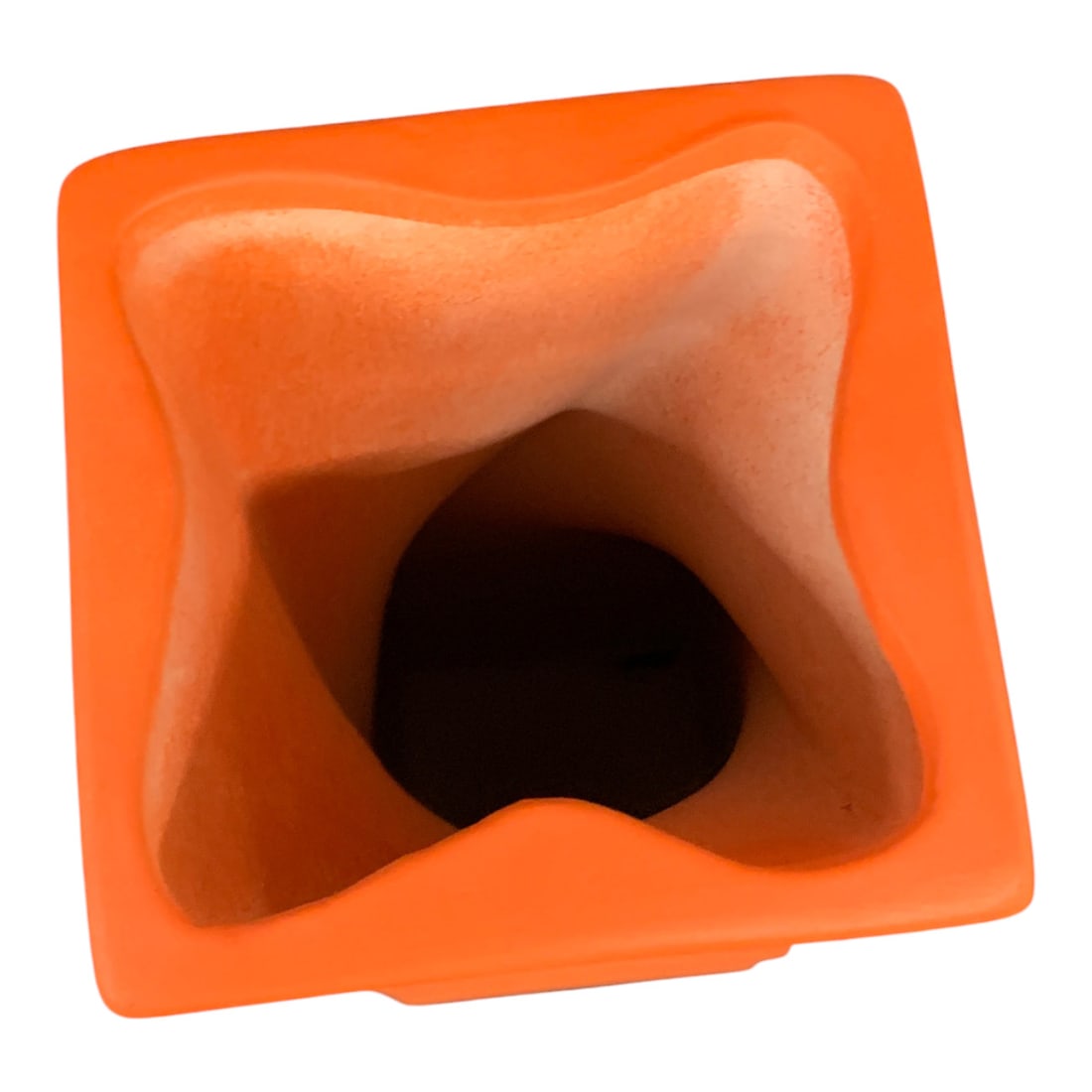 Chinese Orange Ceramic Vase - 5