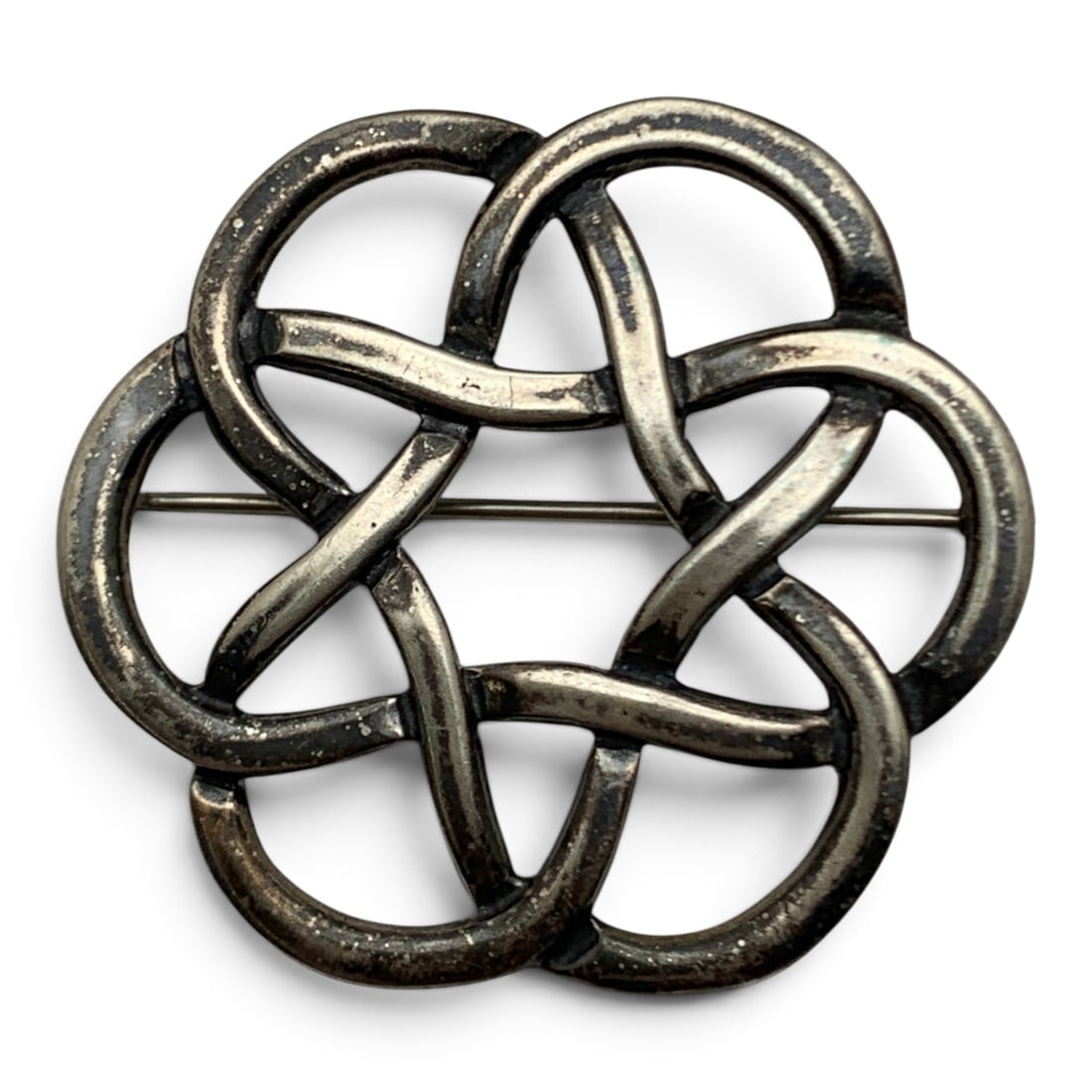 Vintage Silver Pin: Vintage Silver Pendant With An Open Work Design Tests Silver - 1 1/2" Long - 10.4 Grams