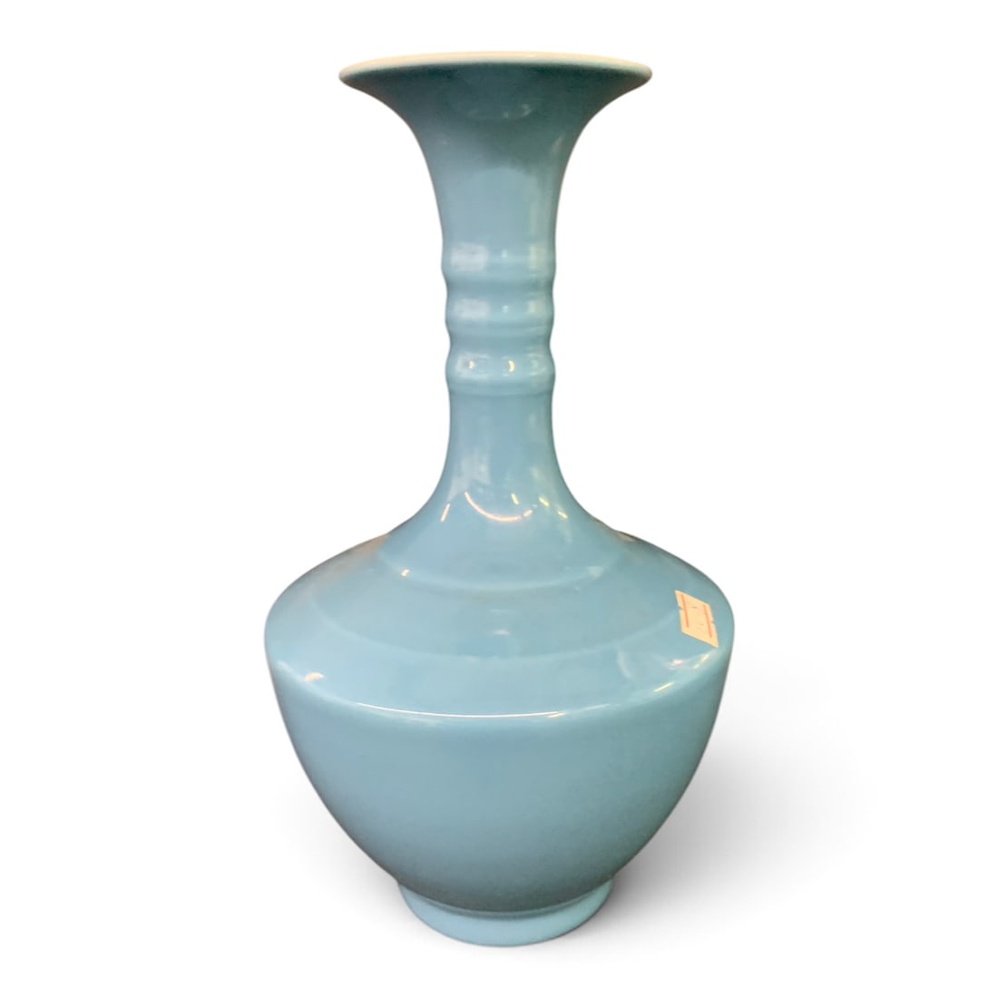 Signed Chinese Blue Ceramic Vase - 2