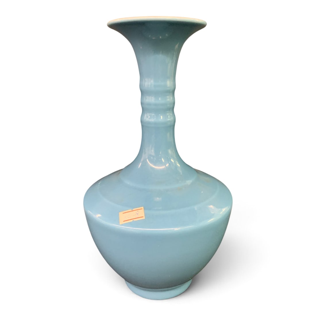 Signed Chinese Blue Ceramic Vase - 3