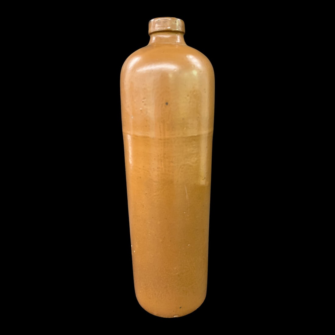 Antique Brown Stoneware Bottle: Antique Brown Stoneware Bottle 11 5/8" Tall