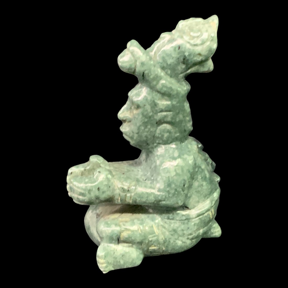 Carved Green Hard Stone Figural Sculpture (1 of 6)