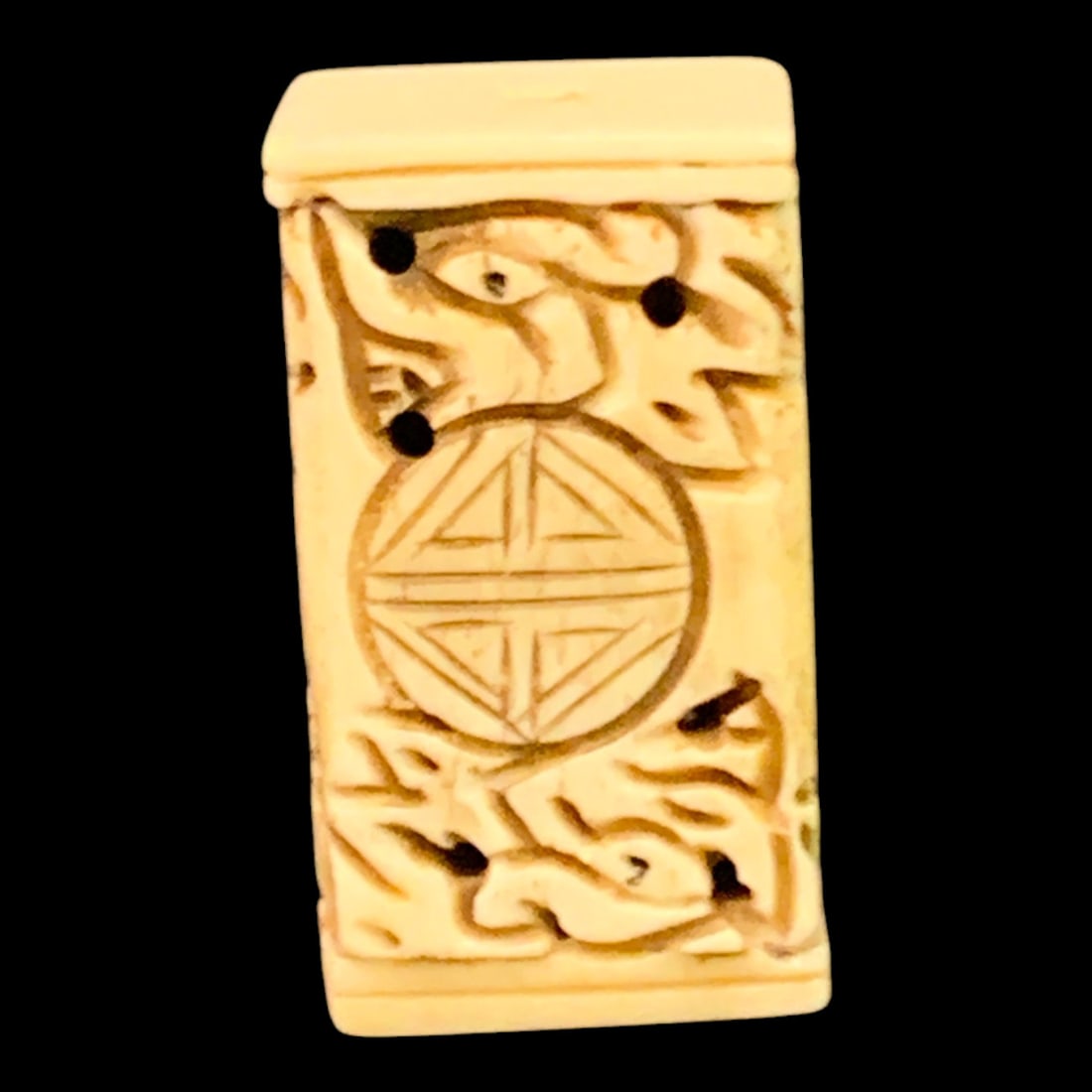 Hand-carved Bone Toggle: Hand-carved Bone Toggle Featuring Intricate Carved Detailing1 1/2" Long