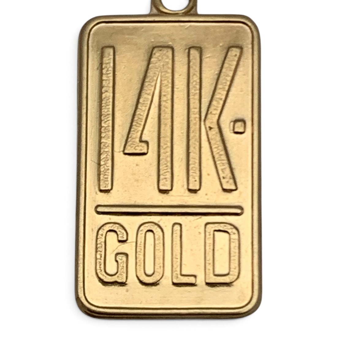 14k Yellow Gold Bar Pendant: 14k Yellow Gold Bar Pendant Marked: 14k - 7/8" Long - 1.1 Dwt