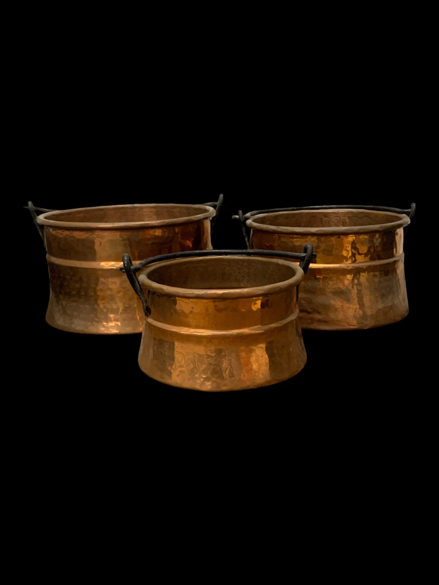 3 Vintage Copper Pots - 2