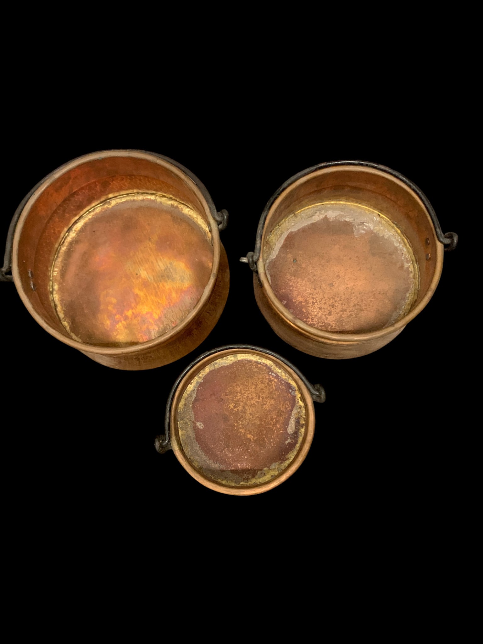 3 Vintage Copper Pots - 3