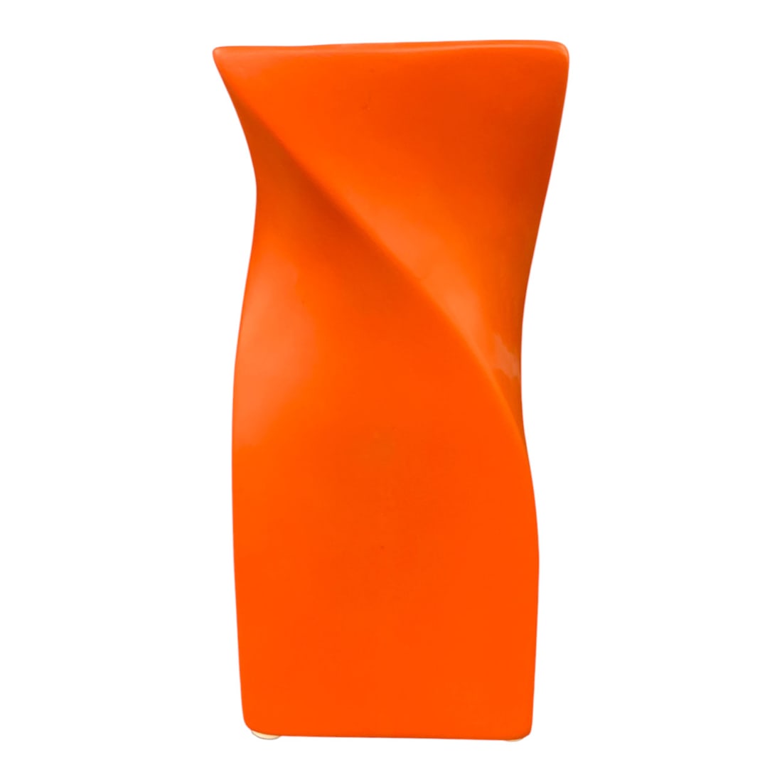 Chinese Orange Ceramic Vase - 3
