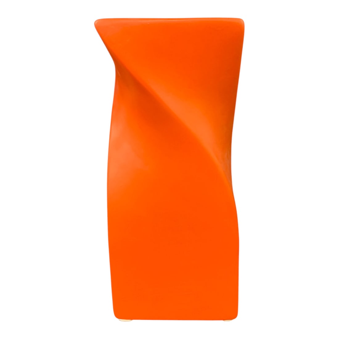 Chinese Orange Ceramic Vase - 4