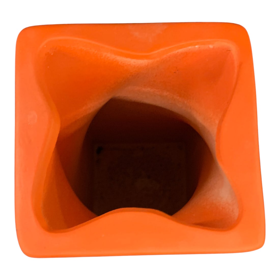 Chinese Orange Ceramic Vase - 6