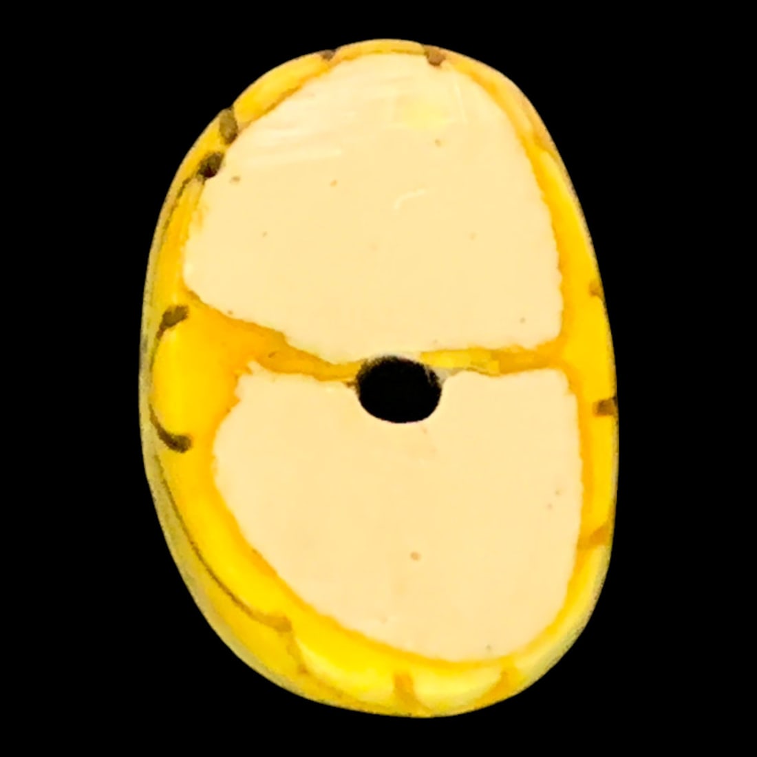 Yellow Hand-carved Bone Toggle - 6