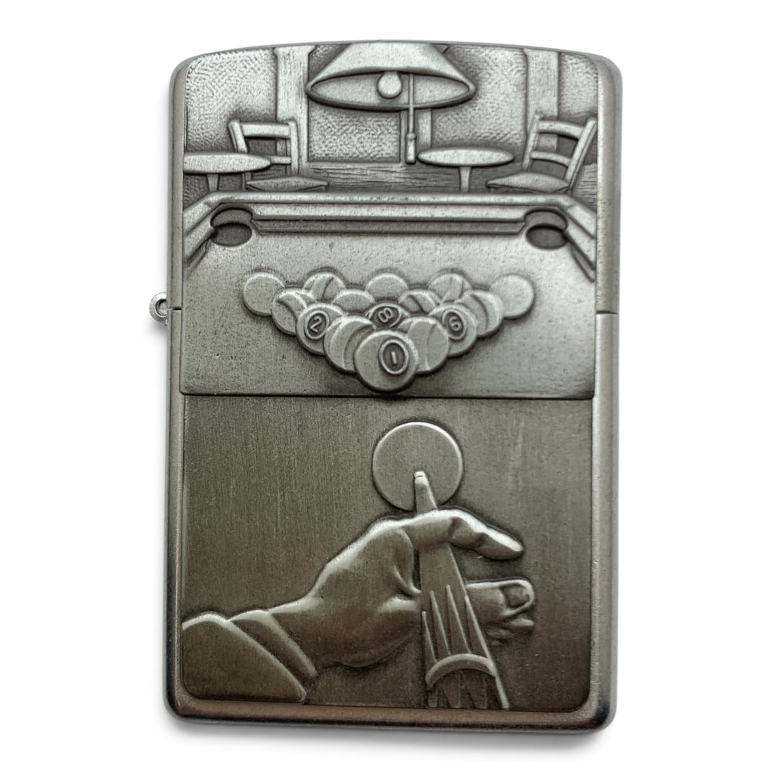 Vintage Zippo Pool Scene Lighter: Vintage Zippo Pool Scene Lighter In A Fitted Case