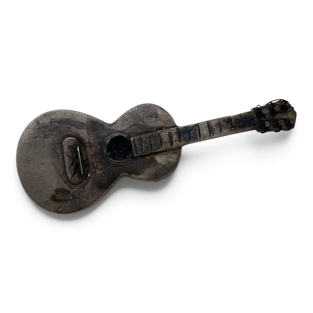 Vintage Mexico Sterling Silver Guitar Pin: Vintage Sterling Silver Guitar Pin Marked: 925 - 2 1/4" Long - 6.6 Grams