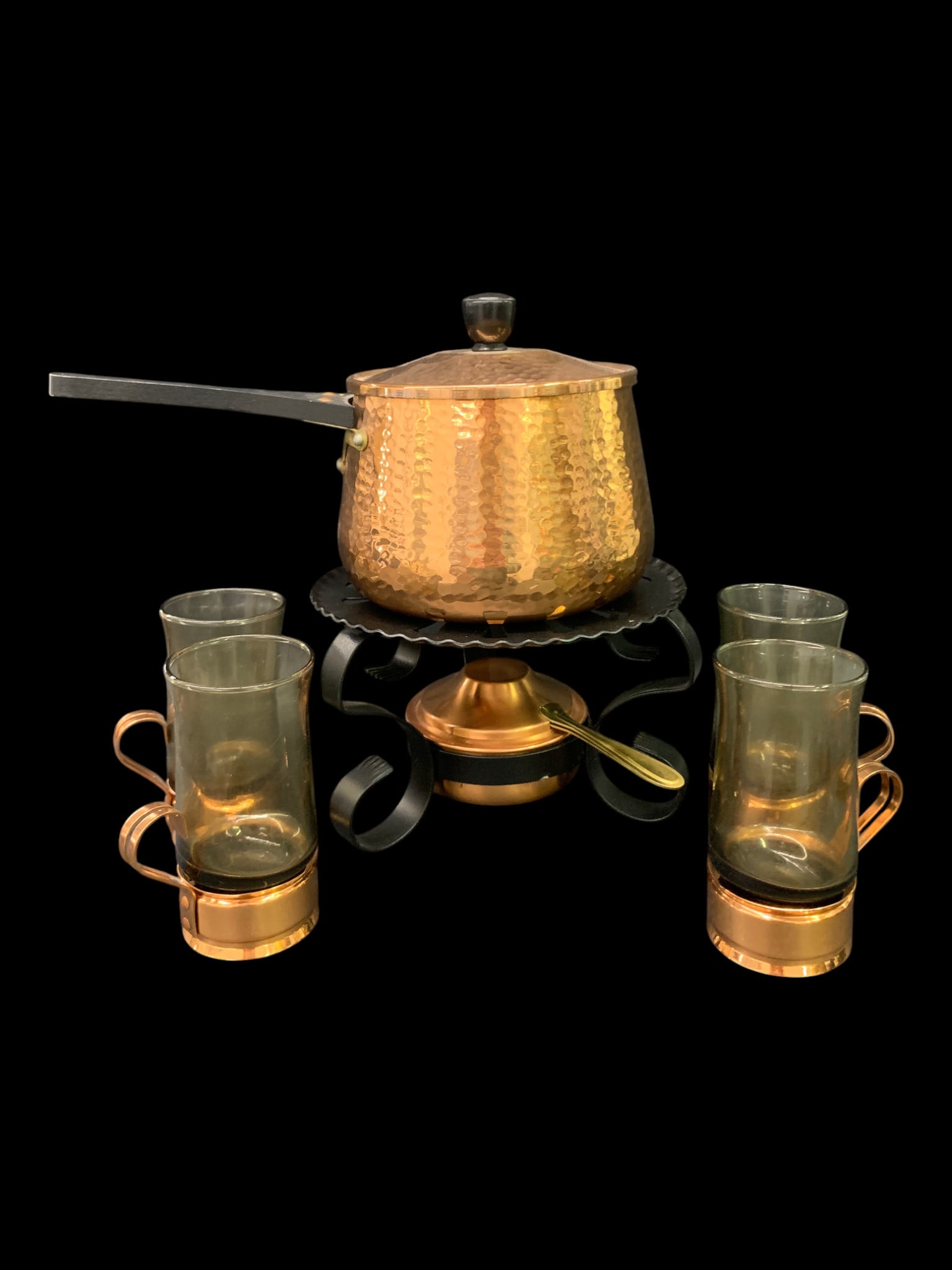 Handcrafted Hammered Copper Beverage Set - 2