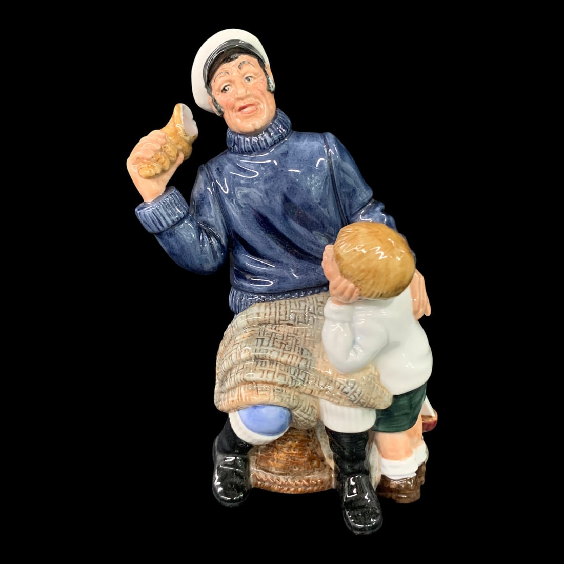 Royal Doulton Figurine, Song Of The Sea: Royal Doulton Figurine Titled Song Of The Sea Featuring A Man And & A Young BoyMarked On Bottom: Royal Doulton, Made In England, Song Of The Sea, Hn 27297 5/8" Tall