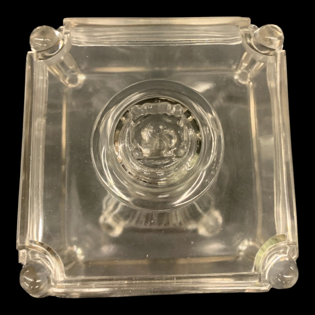 Pressed Glass Covered Square Compote Dish - 5