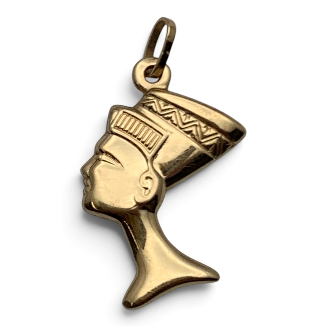 14k Yellow Gold Egyptian Head Bust Pendant: 14k Yellow Gold Pendant Featuring A Head Bust Design Of An Egyptian Person Tests 14k - 1" Long - 0.4 Dwt