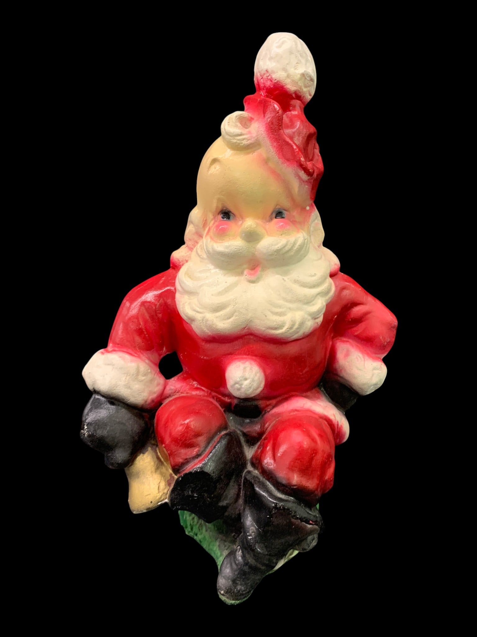 Vintage Chalkware Santa Claus Coin Bank: Vintage Chalkware Plaster Of Paris Santa Claus Coin Bank 12 1/4" TallShows Wear