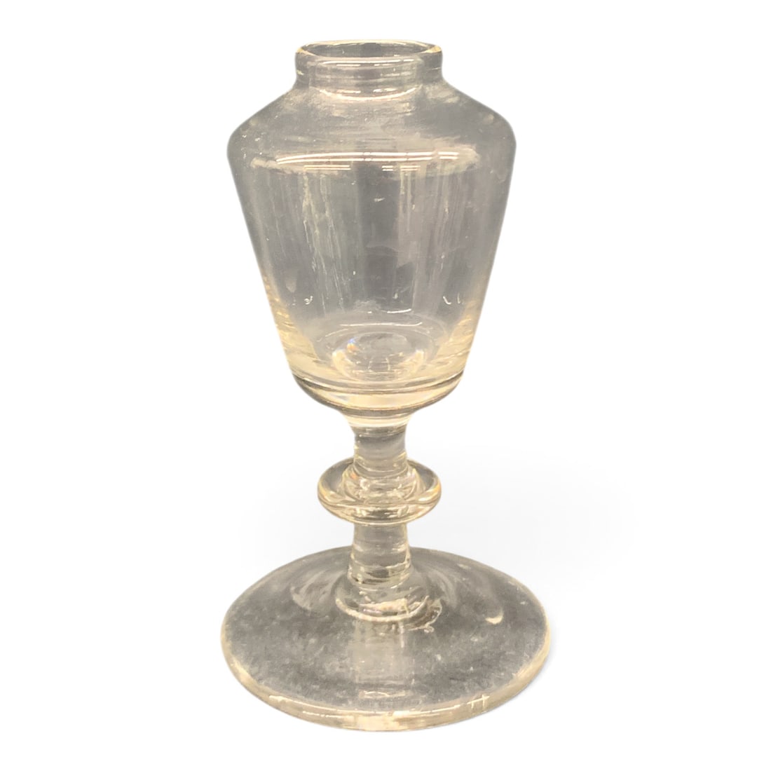 Antique Stiegel-type Miniature Glass Oil Lamp: Antique Stiegel-type Minaiture Hand Blown Glass Oil Lamp4 1/4" Tall