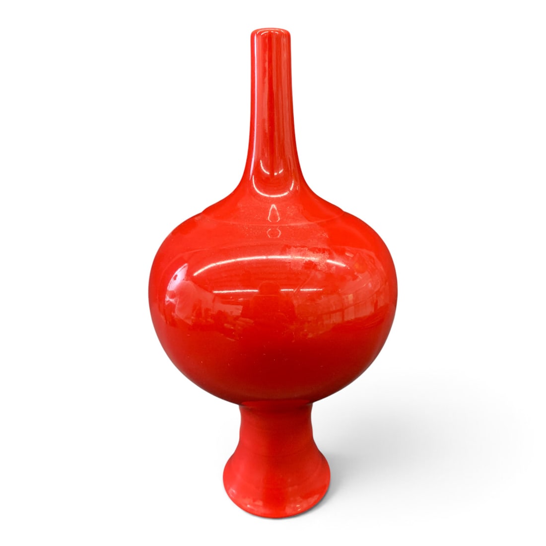Signed Chinese Red Porcelain Vase (1 of 5)