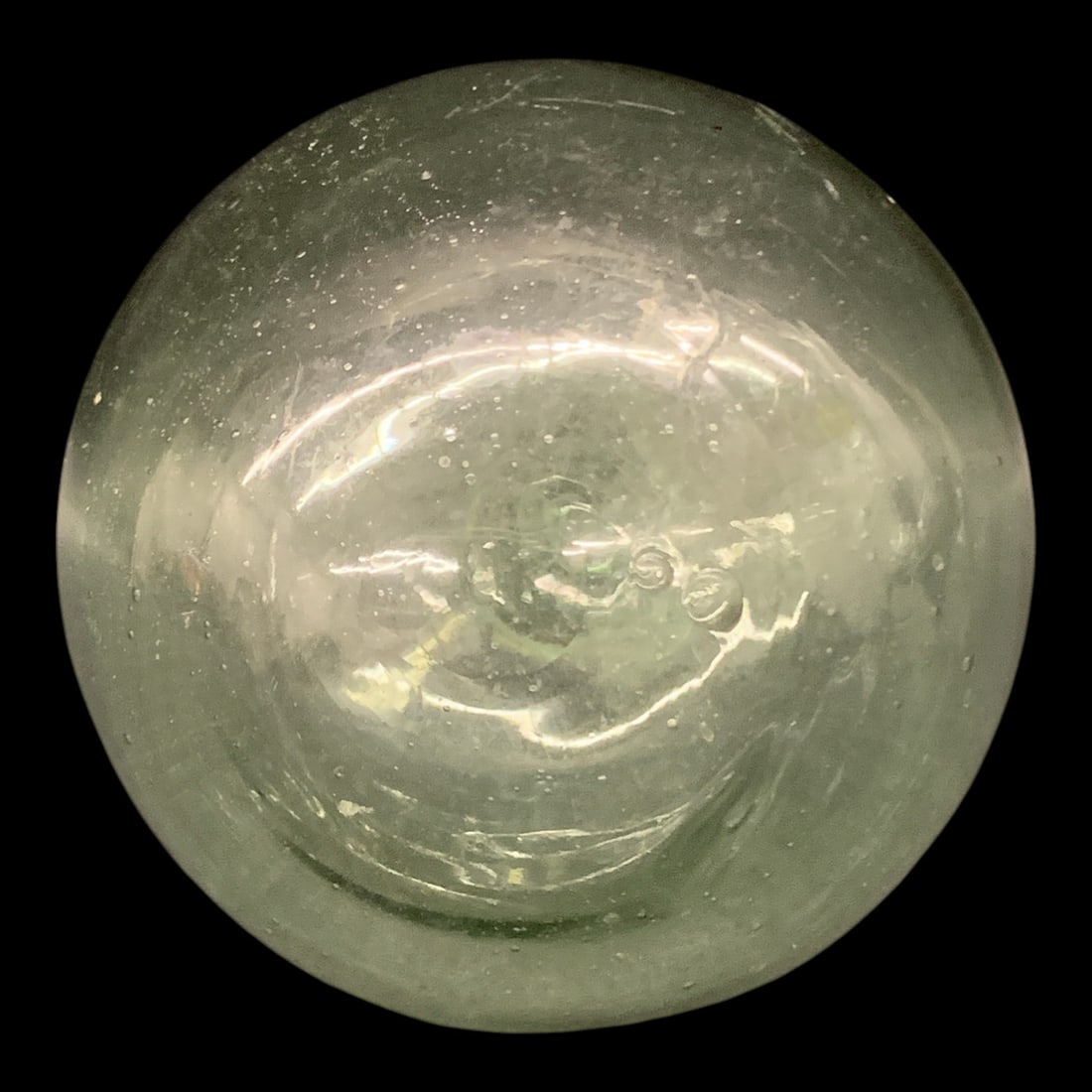 Antique Free Blown Olive Green Glass Witch Ball: Antique South Jersey Free Blown Glass Witch Ball Featuring An Olive Green Color3 1/4" Diameter