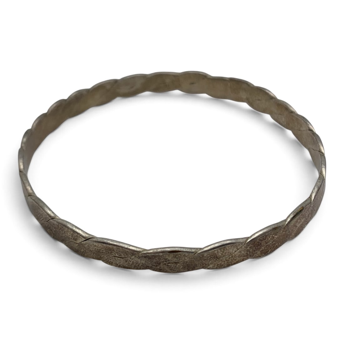 Vintage Sterling Silver Bangle Bracelet - 3