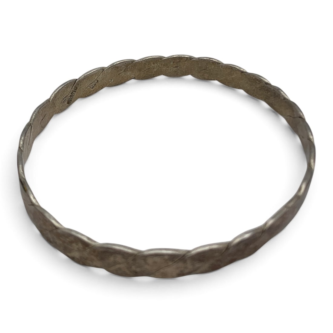 Vintage Sterling Silver Bangle Bracelet - 4