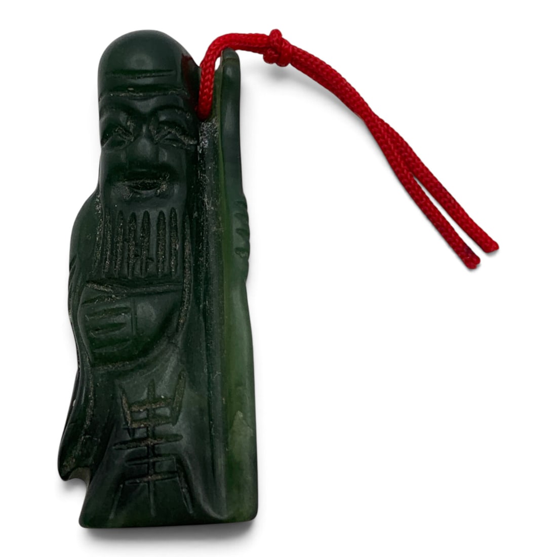 Carved Green Hard Stone Figural Pendant (1 of 4)