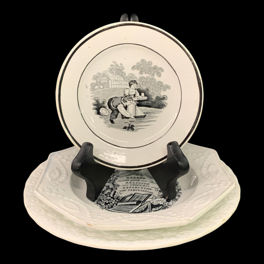 3 Vintage Ceramic Plates: 3 Vintage Ceramic Plates5" - 7 3/4" Diameter