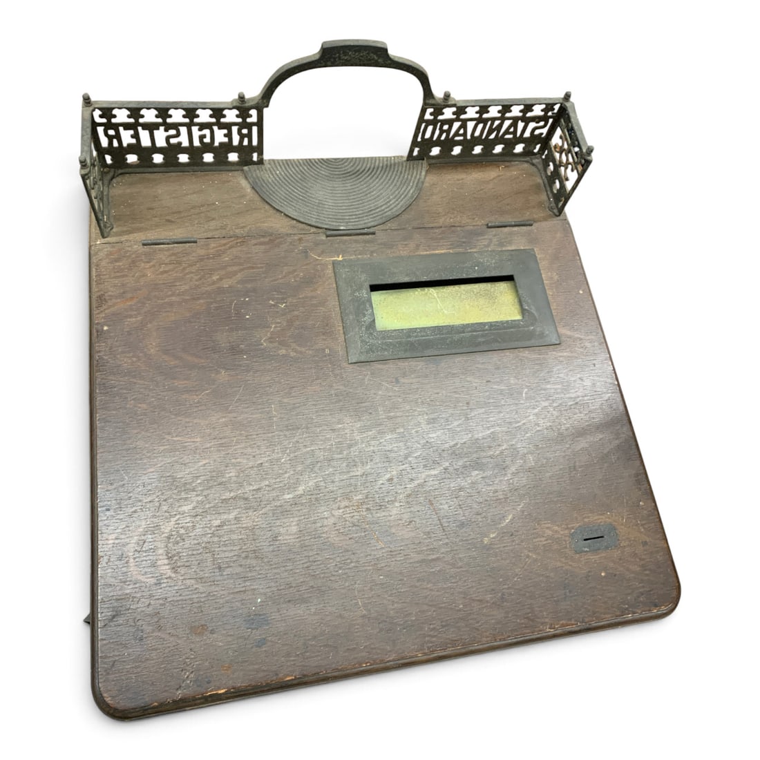 Oak Standard Autographic Cash Register: 1891 Oak Standard Autographic Cash Register With A Slanted Writing Surface And A Finger Combination LockMarked: Standard Cash Register, Wabash Indiana20" Wide, 20" Long, 16" TallGlass Plate Needs