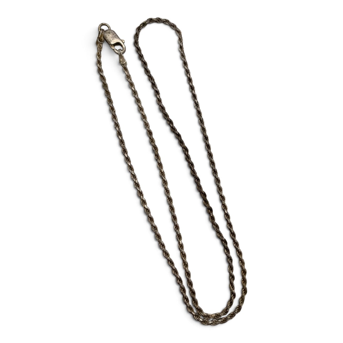 Sterling Silver Italian Rope Necklace: Sterling Silver Italian Necklace With A Rope Design Marked: 925 - 16" Long - 3.9 Grams