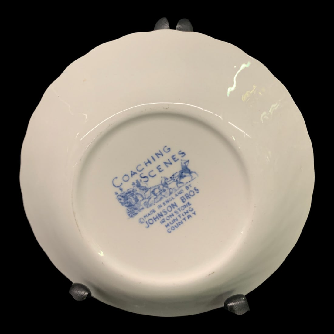 13 Johnson Bros. Blue Transferware Plates - 5