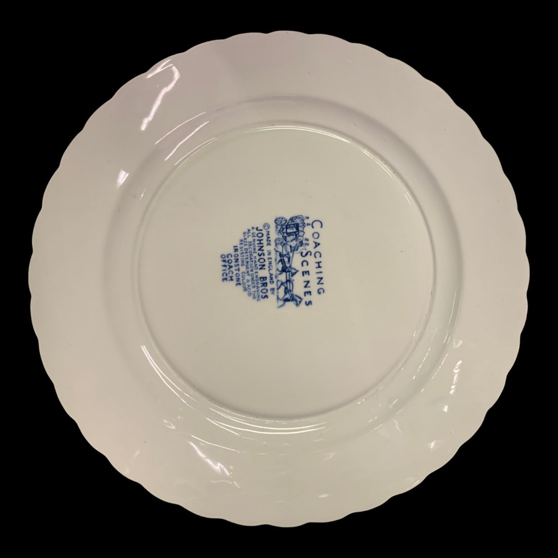 12 Johnson Bros. Blue Transferware Plates - 2