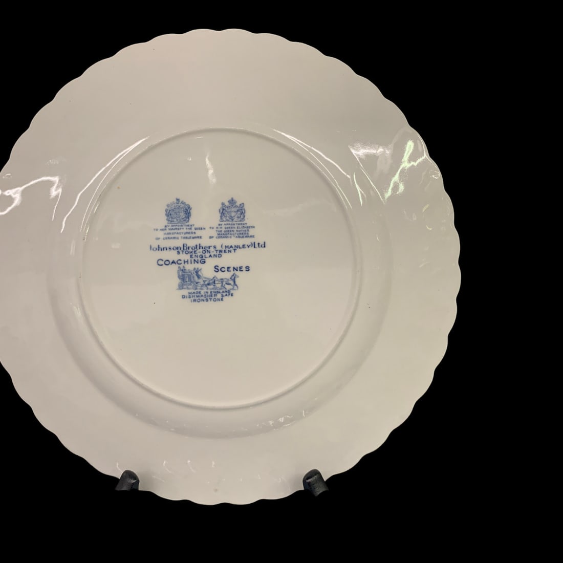 12 Johnson Bros. Blue Transferware Plates - 6