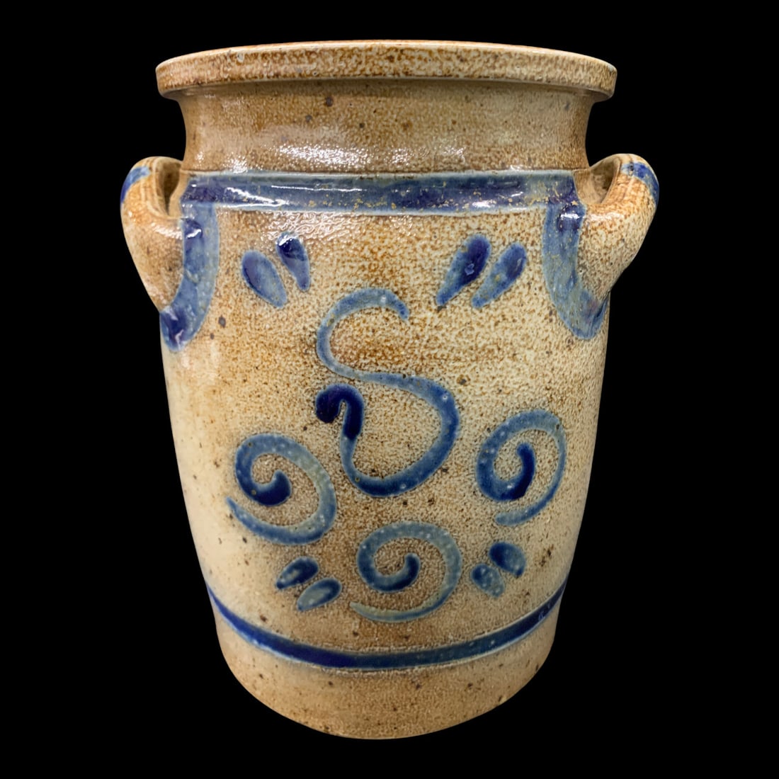 Antique Salt Glazed Stoneware Crock (1 of 7)
