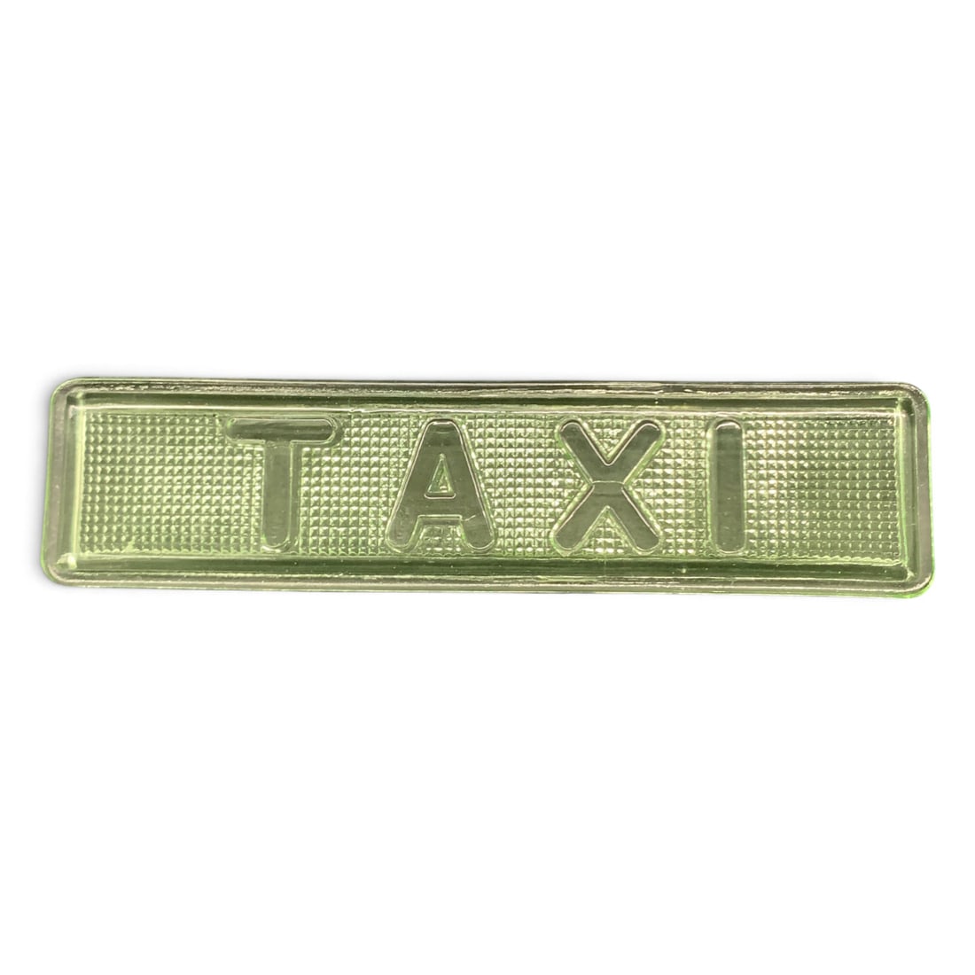 Vintage Green Uranium Glass Taxi Roof Sign: Vintage Green Uranium Class Taxi Roof Glass Sign8 1/4" LongGlows Under Black Light