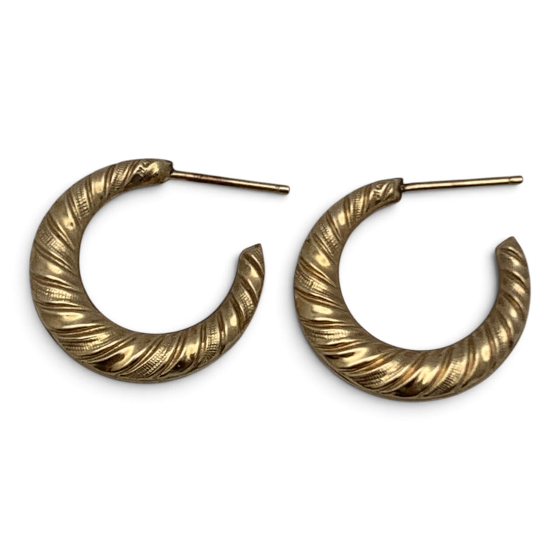 Pair Of 14k Yellow Gold Hoop Earrings (1 of 4)