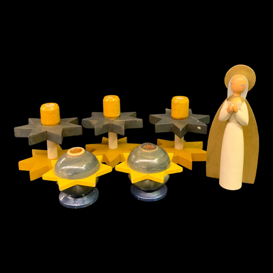Wooden Candle Holder Set (1 of 6)